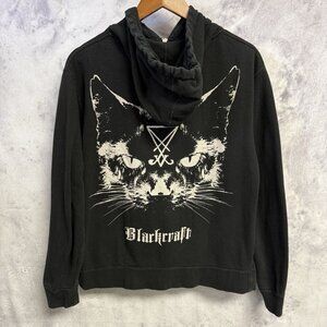 BlackCraft Cult Hoodie Sweatshirt Adult 20.5x24 Black Full Zip Cat Witchcraft
